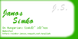 janos simko business card